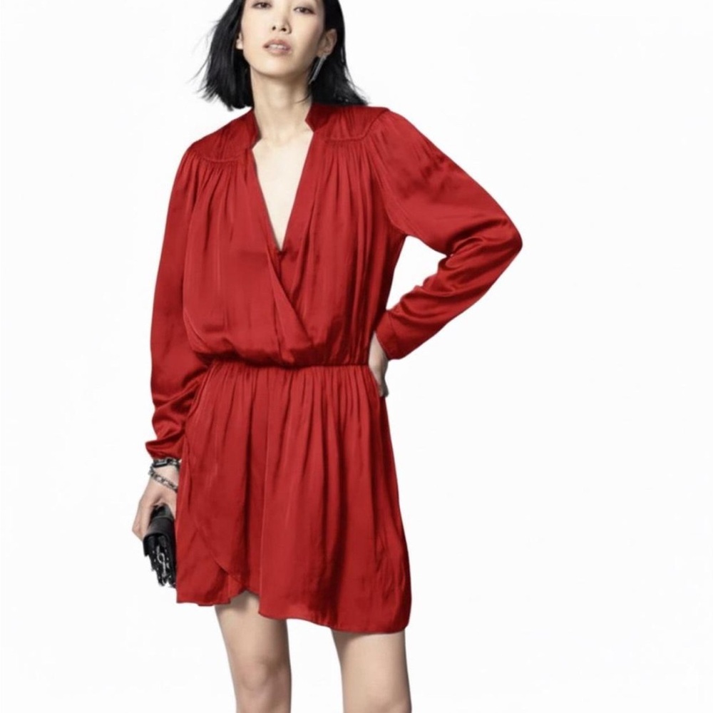 Zadig & Voltaire 'Reveal' Red Viscose Draped Dress